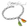Charm Glitzerset Obst in 925 Sterling Silber Silber Charms Anhänger für Armbänder - Silber Dream Charms - FCA143