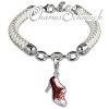 Geschenkset Schuh Charm mit Lederarmband in 925 Sterling Silber - Silber Dream Charms - FCA153