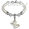 Geschenkset Katze Charm mit Lederarmband in 925 Sterling Silber - Silber Dream Charms - FCA155