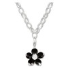 Halsketten Set Blume in 925 Sterling Silber Halskette + Charms Anhänger - Silber Dream Charms - FCA304