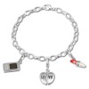 Charm Set Love in 925 Sterling Silber Silber Charms Anhänger für Armbänder - Silber Dream Charms - FCA308