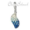 Glitzerschmuck Charm Welle Zirkonias blau ICE - Silber Dream Charms - GSC004