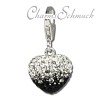 Glitzerschmuck Charm Herz Zirkonias schwarz ICE - Silber Dream Charms - GSC006