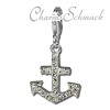 Glitzerschmuck Charm Anker Zirkonias weiss - Silber Dream Charms - GSC212