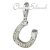 Glitzerschmuck Charm Hufeisen Zirkonias in 925 Sterling Silber - Silber Dream Charms - GSC214W