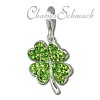Glitzerschmuck Charm Kleeblatt Zirkonias grün - Silber Dream Charms - GSC215G