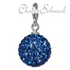 Glitzerschmuck Charm Kugel blau Zirkonias - Silber Dream Charms - GSC218B