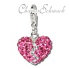 Glitzerschmuck Charm Liebes Herz Zirkonias - Silber Dream Charms - GSC305