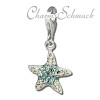 Glitzerschmuck Charm Seestern blau Zirkonias in 925 Sterling Silber - Silber Dream Charms - GSC307