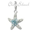 Glitzerschmuck Charm Seestern groß Zirkonias in 925 Sterling Silber - Silber Dream Charms - GSC309