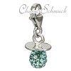 Glitzerschmuck Charm Nuckel hellblau Schmuck mit Zirkonia Kristallen - Silber Dream Charms - GSC502H