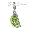 Glitzerschmuck Charm Limettenscheibe Schmuck mit Zirkonia Kristallen - Silber Dream Charms - GSC511L