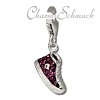 Glitzerschmuck Charm Sneaker lila Schmuck mit Zirkonia Kristallen in 925 Sterling Silber - Silber Dream Charms - GSC515V