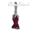 Glitzerschmuck Charm Kleid lila Schmuck mit Zirkonia Kristallen - Silber Dream Charms - GSC520V