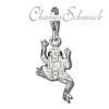 Glitzerschmuck Charm Frosch weiß Schmuck mit Zirkonia Kristallen in 925 Sterling Silber - Silber Dream Charms - GSC521W