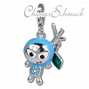 Glitzerschmuck Charm Space Bodo blau Schmuck mit Zirkonia Kristall in 925 Sterling Silber - Silber Dream Charms - GSC527H