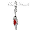 Glitzerschmuck Charm Leguan rot Schmuck mit Zirkonia Kristallen in 925 Sterling Silber - Silber Dream Charms - GSC535R