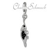 Glitzerschmuck Charm Leguan schwarz Schmuck mit Zirkonia Kristallen in 925 Sterling Silber - Silber Dream Charms - GSC535S