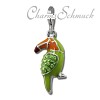 Glitzerschmuck Charm Tukan grün Schmuck mit Zirkonia Kristallen - Silber Dream Charms - GSC545L