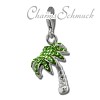 Glitzerschmuck Charm 3D Palme hellgrün Schmuck mit Zirkonia Kristallen - Silber Dream Charms - GSC548L