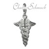 Glitzerschmuck Charm Hermesstab weiß Schmuck mit Zirkonia Kristallen - Silber Dream Charms - GSC557W