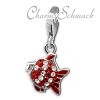 Glitzerschmuck Charm Fisch rot Schmuck mit Zirkonia Kristallen Anhänger - Silber Dream Charms - GSC564R