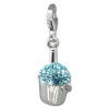 Glitzerschmuck Charm Sektkühler hellblau Schmuck mit Zirkonia Kristallen - Silber Dream Charms - GSC573H