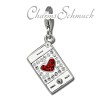 Glitzerschmuck Charm Smartphone weiß Schmuck mit Zirkonia Kristallen - Silber Dream Charms - GSC577W