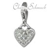 Glitzerschmuck Charm Herz weiß Schmuck mit Zirkonia Kristallen - Silber Dream Charms - GSC581W