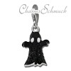 Glitzerschmuck Charm Gespenst schwarz Schmuck mit Zirkonia Kristallen - Silber Dream Charms - GSC584S