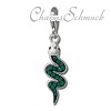 Glitzerschmuck Charm Schlange grün Schmuck mit Zirkonia Kristallen - Silber Dream Charms - GSC585G