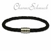 Leder Armband schwarz mit Edelstahl Verschluss - Silber Dream Charms - LS1502