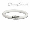 Nappa Leder Armband weiß mit Edelstahlverschluss - Silber Dream Charms - LS1621