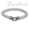 Leder Armband weiß 6mm mit in 925 Sterling Silber Verschluss - Silber Dream Charms - LS2622