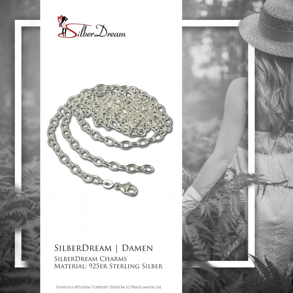Silberdream pico charm collar 925 plata 70cm para Charms fc0424