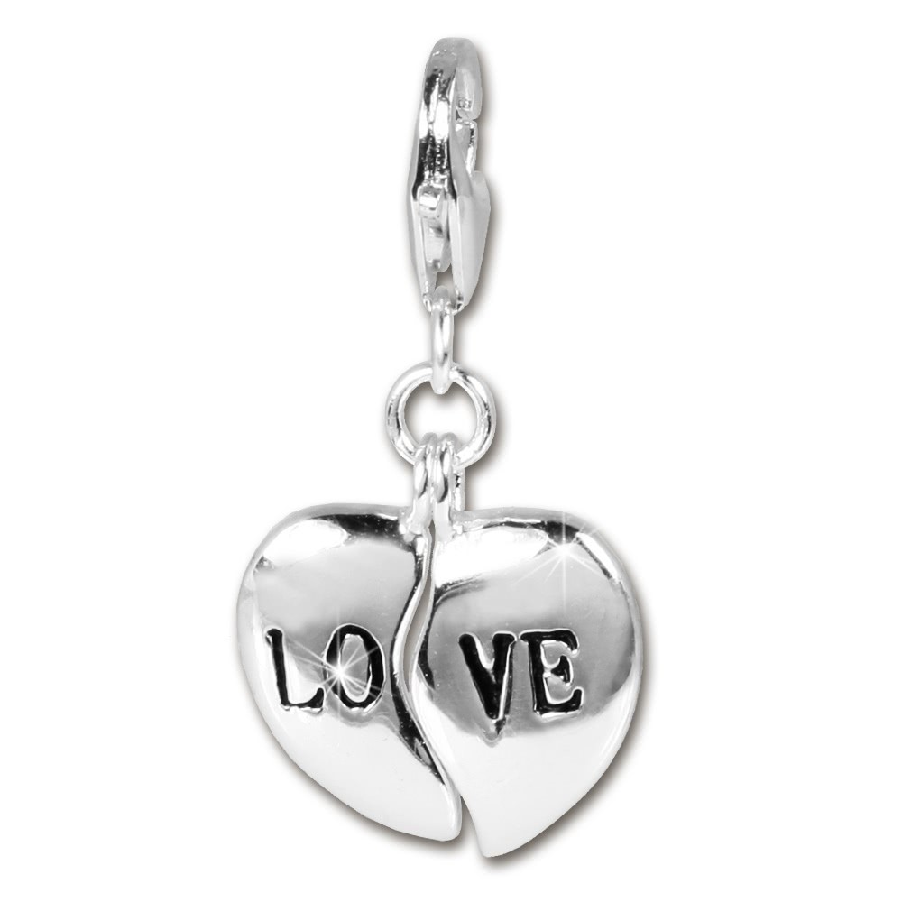 SilberDream 925 Charm Herz LOVE Armband Anhänger Silber FC3008