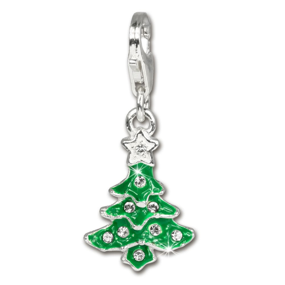 SilberDream Silber Charm Weihnachtsbaum Armband Anhänger FC3113