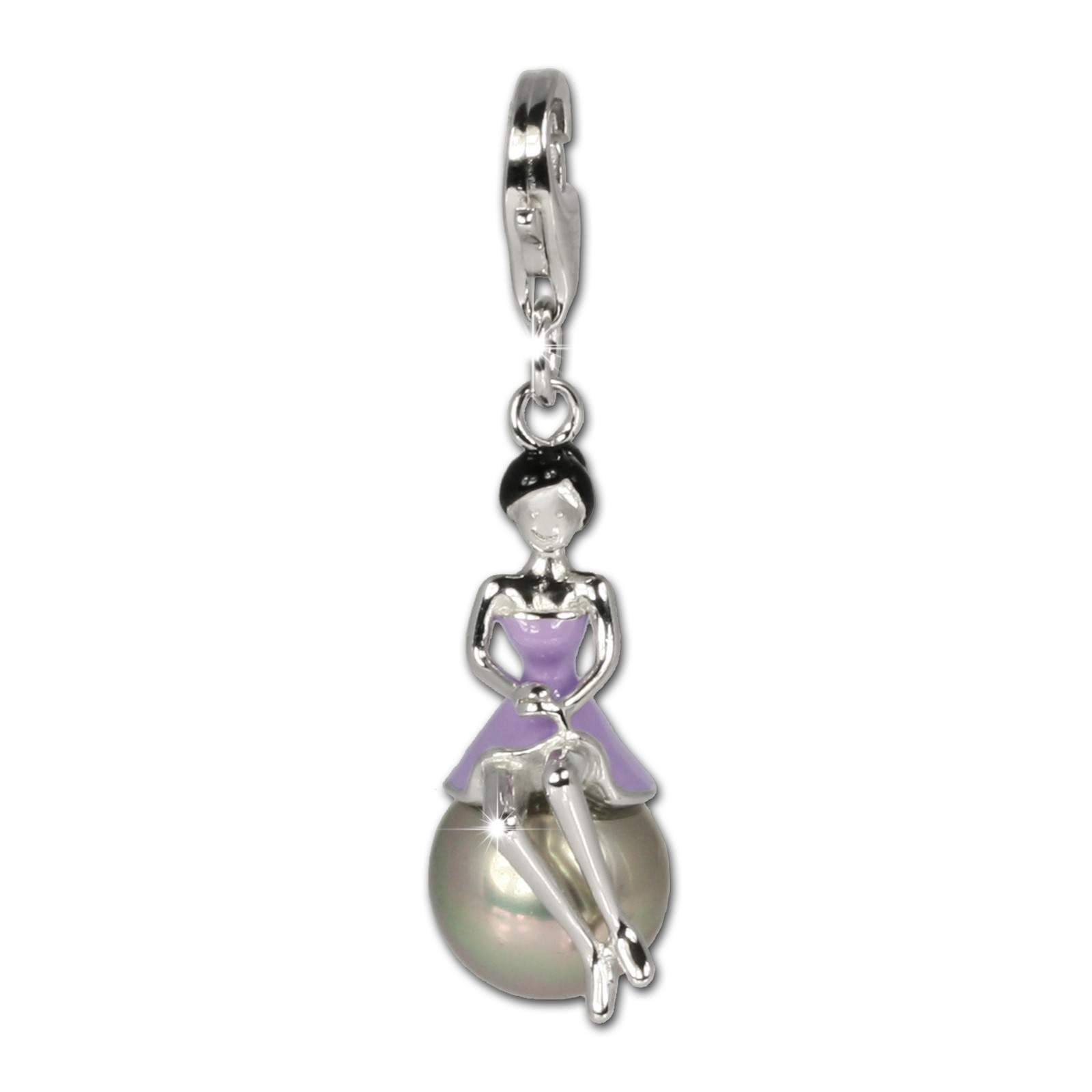 SilberDream Charm 925 Mädchen auf Kugel Armband Anhänger FC633