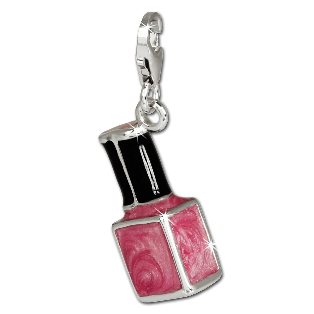 SilberDream Charm Nagellack rosa 925 Silber Armband Anhänger FC652