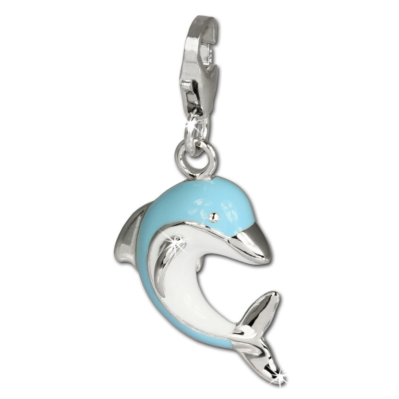 SilberDream Charm Delfin 925 Sterling Silber Armband Anhänger FC654