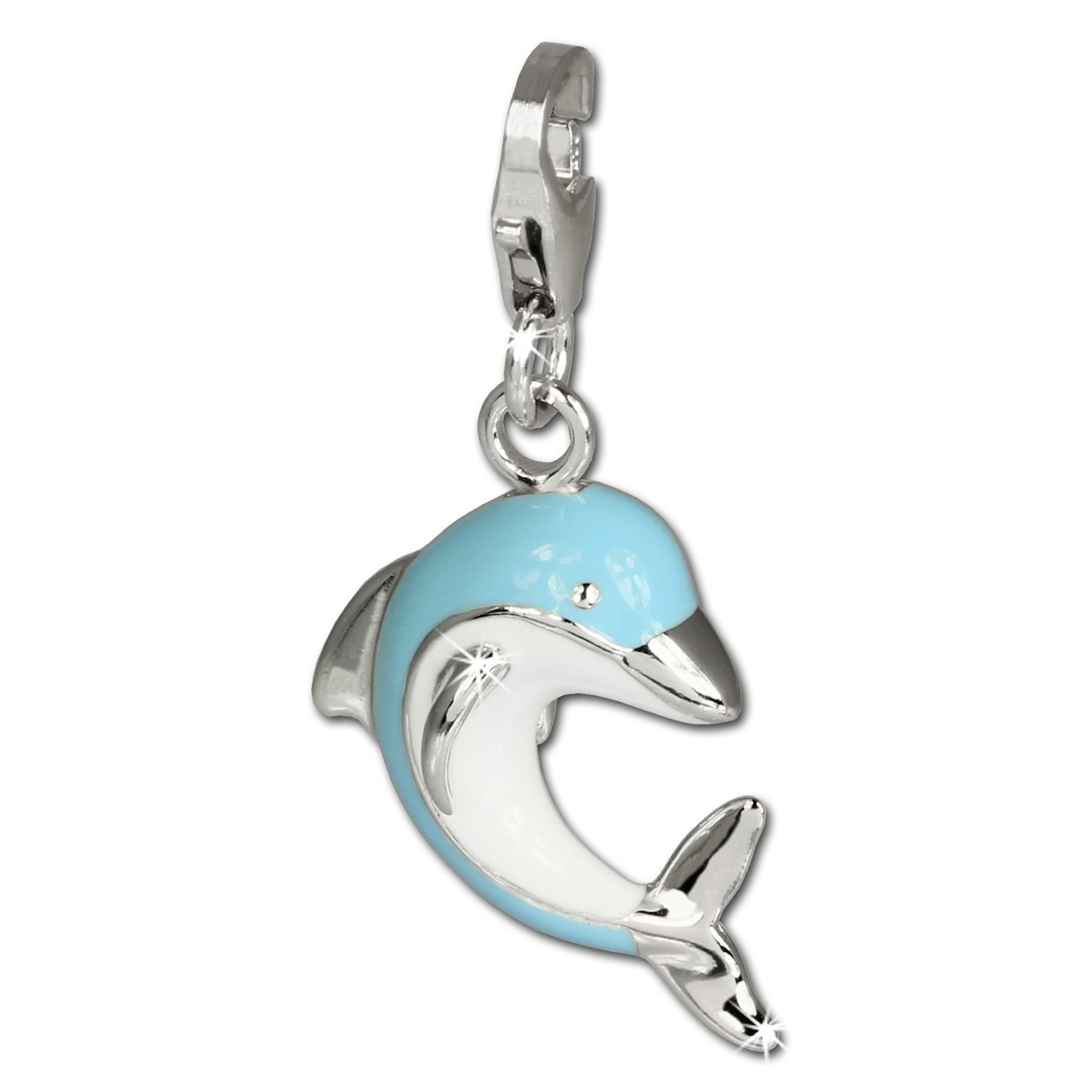 SilberDream Charm Delfin 925 Sterling Silber Armband Anhänger FC654
