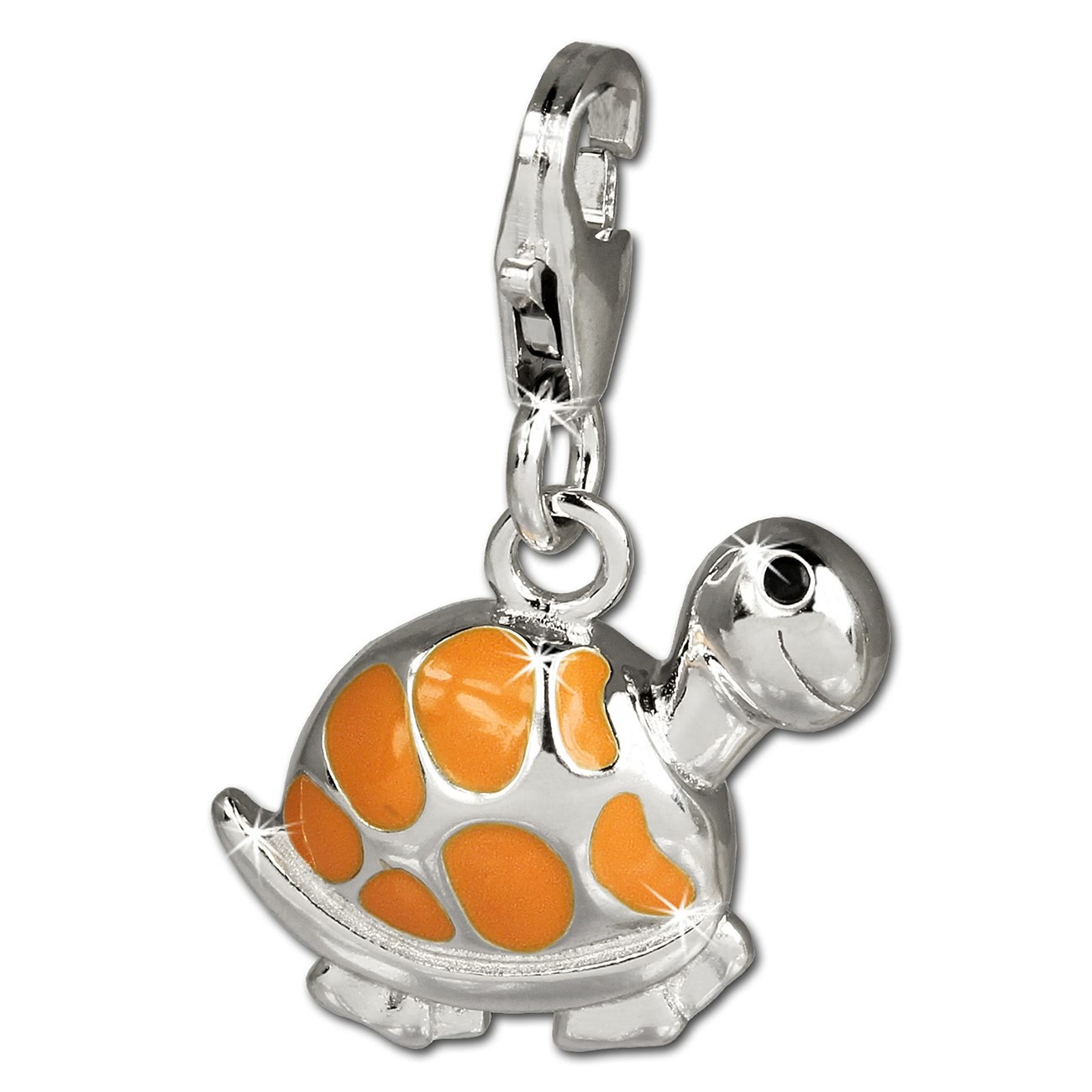 SilberDream Charm Schildkröte orange 925 Silber Armband Anhänger FC655