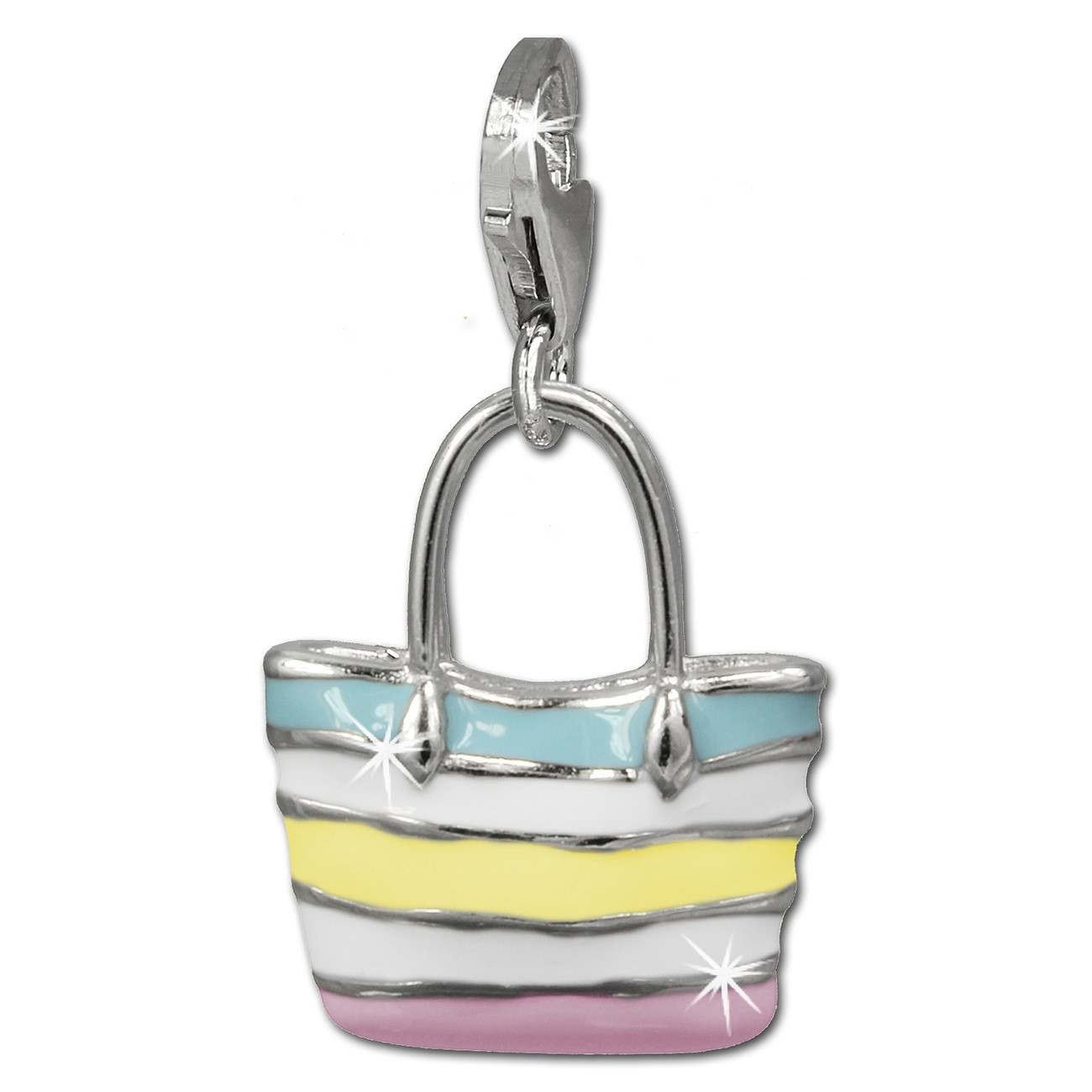 SilberDream Charm Strandtasche 925er Silber Armband Anhänger FC838F