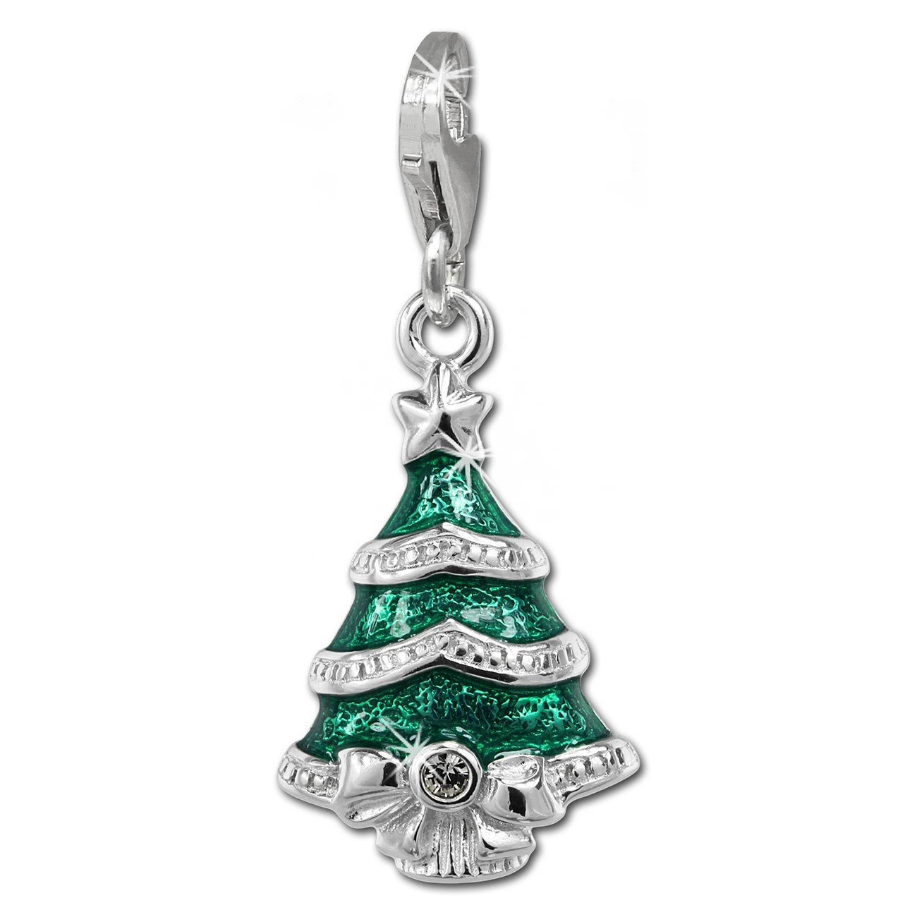 SilberDream Charm Weihnachtsbaum 925 Silber Armband Anhänger FC849G