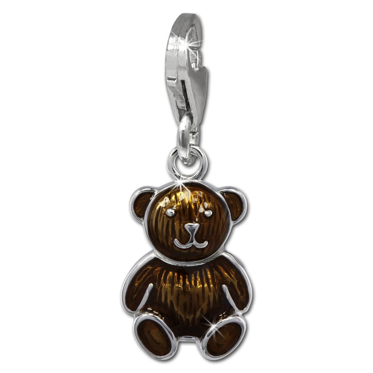 SilberDream Charm Teddybär braun 925er Silber Armband Anhänger FC855N