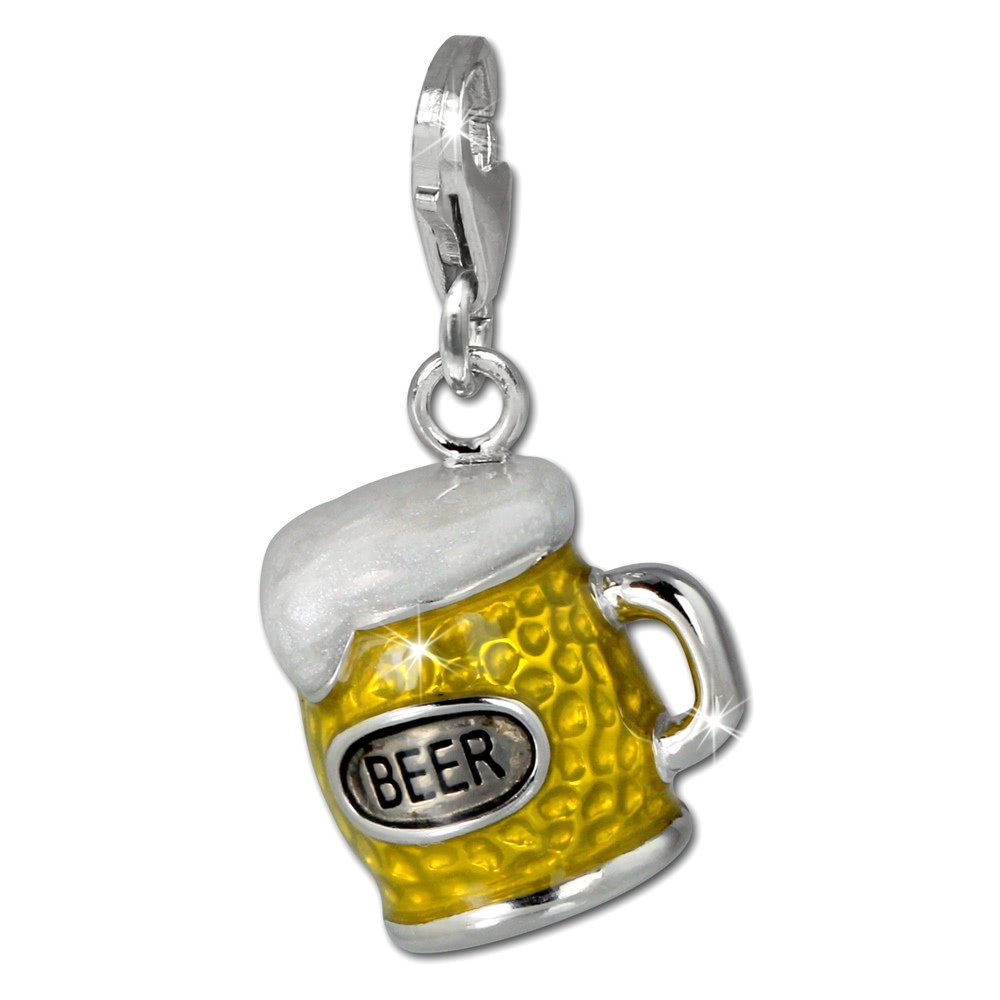 SilberDream Charm Bierkrug 925 Silber Armband Anhänger FC860Y