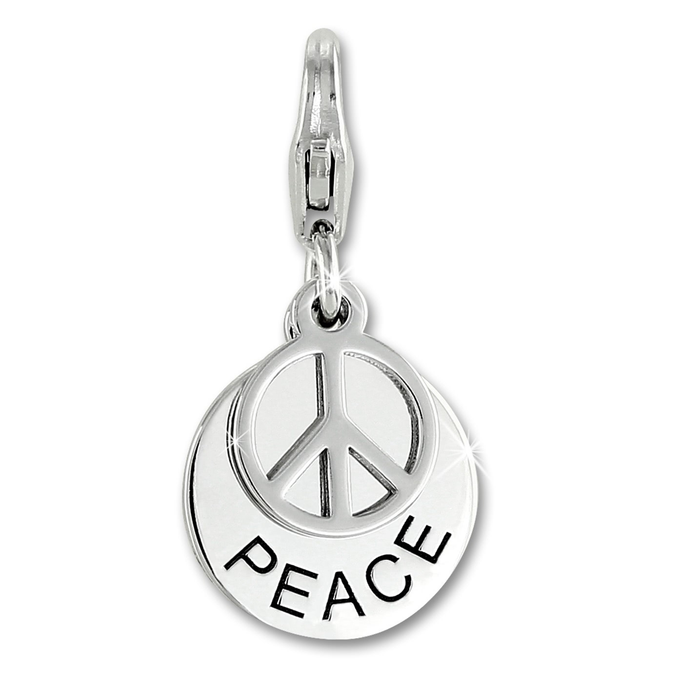 SilberDream Charm Peace 925er Sterling Silber Armband Anhänger FC906J