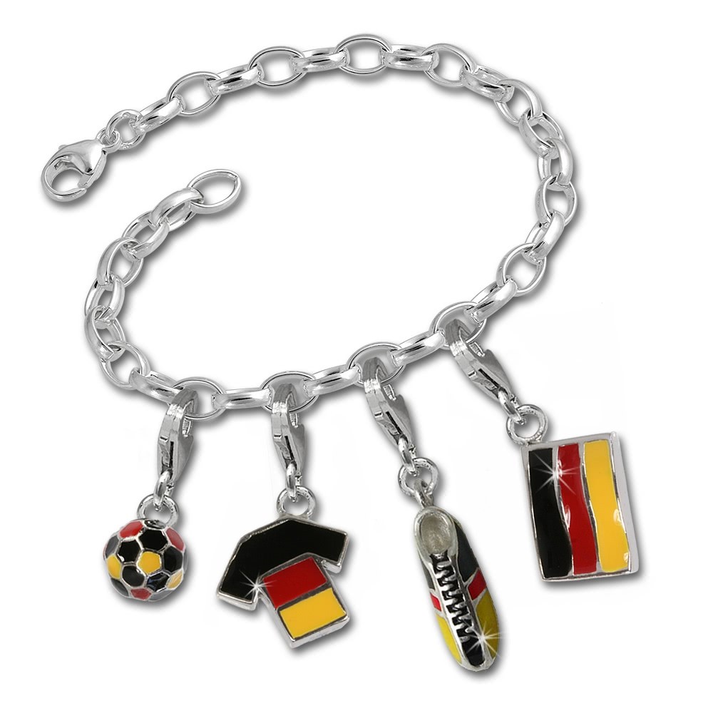 SilberDream Armband Deutschland FAN Set Silber Charms Anhänger FCA040