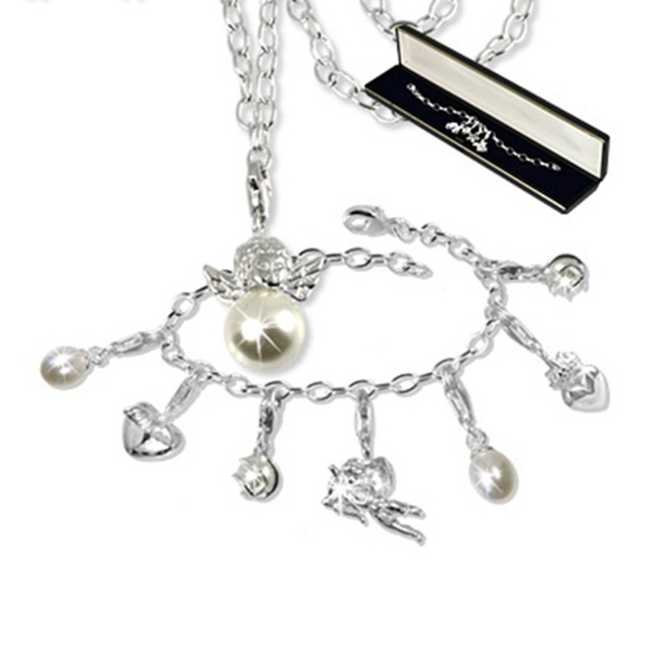 SilberDream Set Silber Charm Armband und Charms Kette FCA084