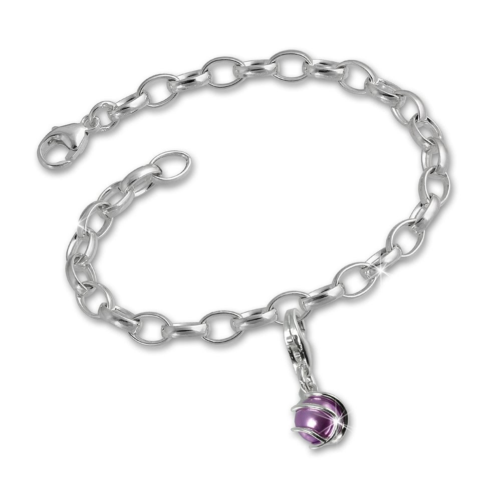 SilberDream 925 Charms Kugel Silber Armband Anhänger Set FCA106